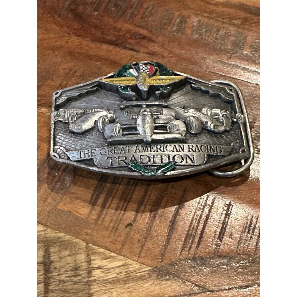 Vintage Indianapolis Indy 500 Belt Buckle The Great American Racing Tradition
